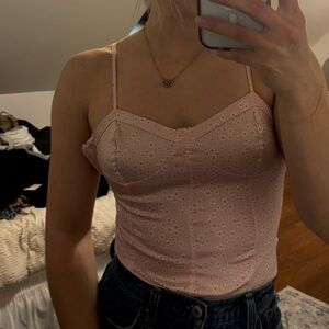 Zara Pink Fitted Bustier Bodysuit